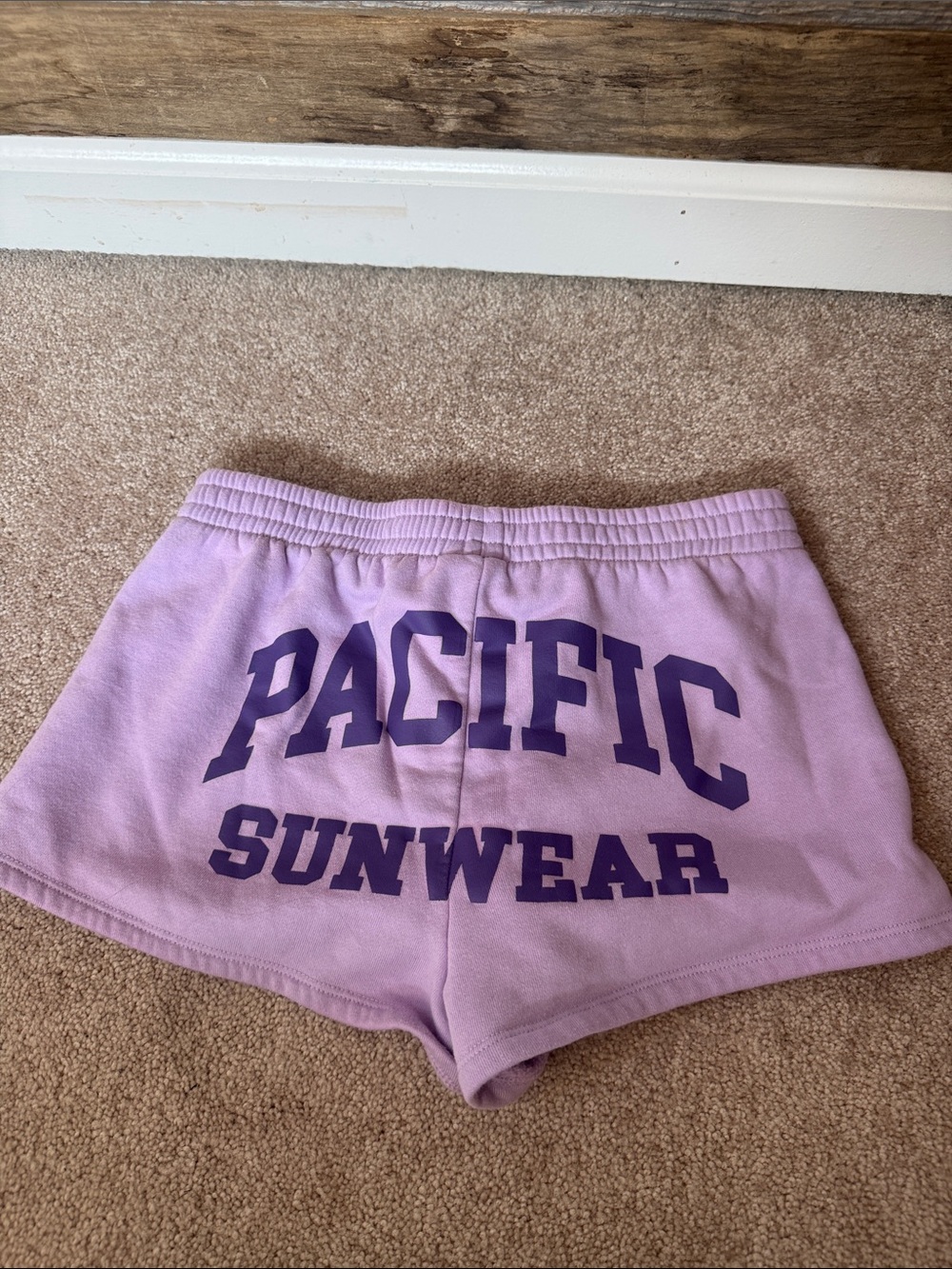 Pacific Sunwear Lavender Shorts with Purple Logo